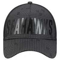 Casquette ajustable 9FORTY pour homme New Era Seattle Seahawks Midnight Ink Tonal Text A-Frame Trucker noire