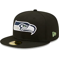 Casquette ajustée Seattle Seahawks Omaha 59FIFTY New Era pour homme, noir