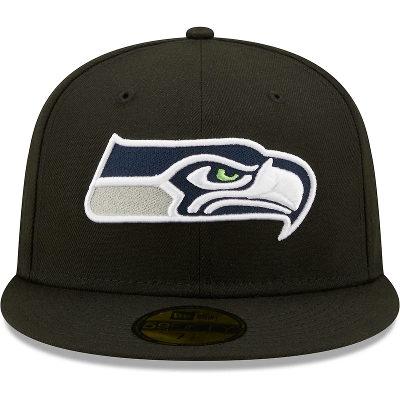 Casquette ajustée Seattle Seahawks Omaha 59FIFTY New Era pour homme, noir