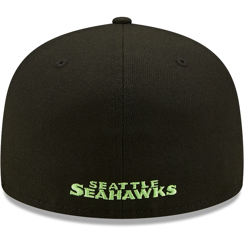 Casquette ajustée Seattle Seahawks Omaha 59FIFTY New Era pour homme, noir