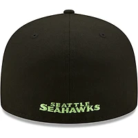 Casquette ajustée Seattle Seahawks Omaha 59FIFTY New Era pour homme, noir