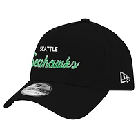 Men's New Era Black Seattle Seahawks Smith 9FORTY Adjustable hat