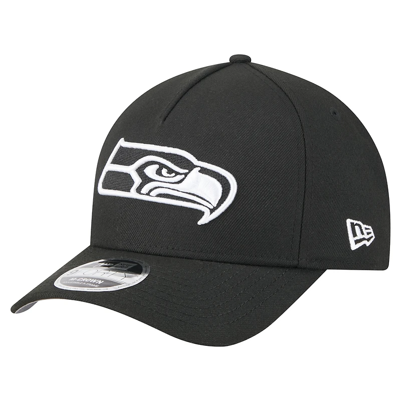 Men's New Era  Black Seattle Seahawks Team Collection 9FORTY M-Crown A-Frame Adjustable Hat