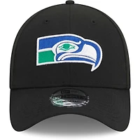 Casquette Flex New Era Seattle Seahawks Throwback Main 39THIRTY pour homme, noire