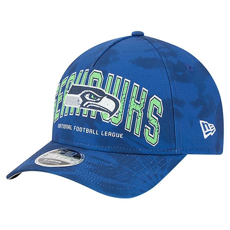 Casquette ajustable New Era 9Forty M-Crown A-Frame bleue des Seattle Seahawks pour homme
