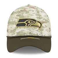 Casquette 39THIRTY Flex New Era pour homme, camouflage/vert foncé, Seattle Seahawks 2025 Salute to Service