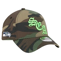 Casquette ajustable New Era Camo Seattle Seahawks Mystic Camo A-Frame 9FORTY pour homme