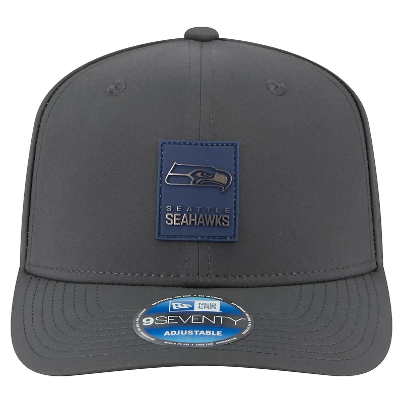 Men's New Era Charcoal Seattle Seahawks 2025 Sideline Cold Weather 9SEVENTY Adjustable Hat