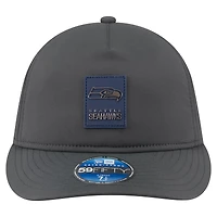 Men's New Era Charcoal Seattle Seahawks 2025 Sideline Cold Weather Retro Crown 59FIFTY Fitted Hat