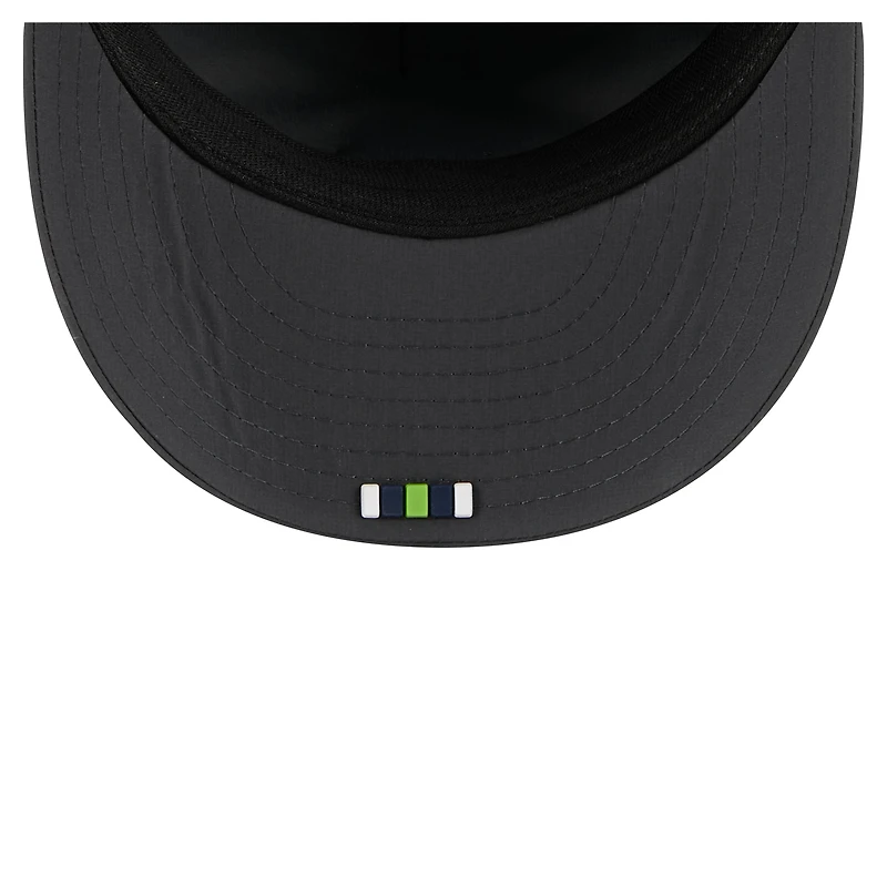 Men's New Era Charcoal Seattle Seahawks 2025 Sideline Cold Weather Retro Crown 59FIFTY Fitted Hat