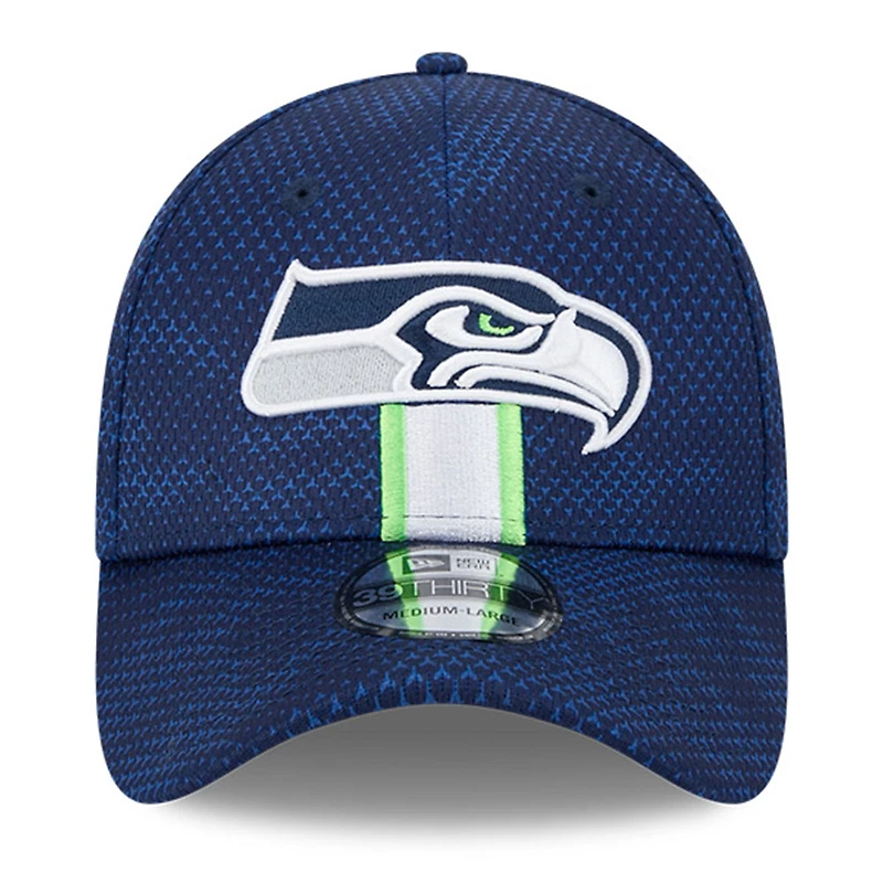 Casquette flexible New Era College Navy Seattle Seahawks 2024 Sideline 39THIRTY pour hommes