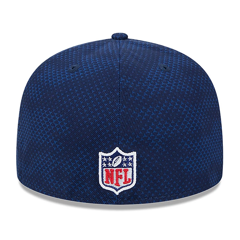 Casquette ajustée 59FIFTY Seattle Seahawks 2024 Sideline New Era College Navy pour hommes