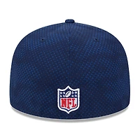 Casquette ajustée 59FIFTY Seattle Seahawks 2024 Sideline New Era College Navy pour hommes