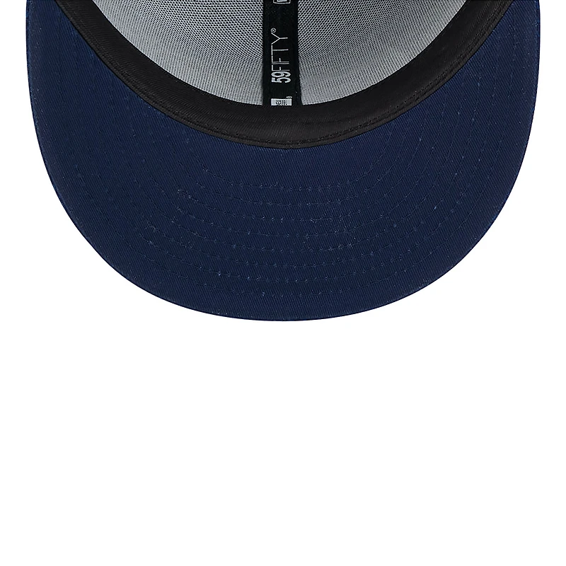 Casquette ajustée 59FIFTY Seattle Seahawks 2024 Sideline New Era College Navy pour hommes
