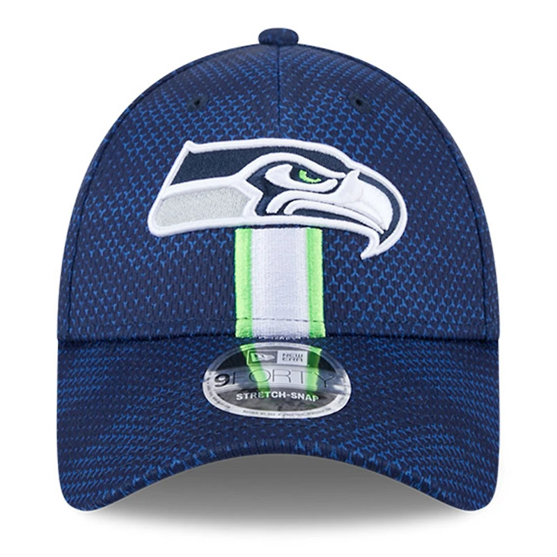 Men's New Era College Navy Seattle Seahawks 2024 Sideline 9FORTY Stretch-Snap Hat