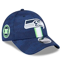Men's New Era College Navy Seattle Seahawks 2024 Sideline 9FORTY Stretch-Snap Hat