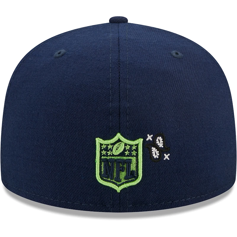 Men's New Era College Navy Seattle Seahawks Bandana 59FIFTY - Fitted Hat