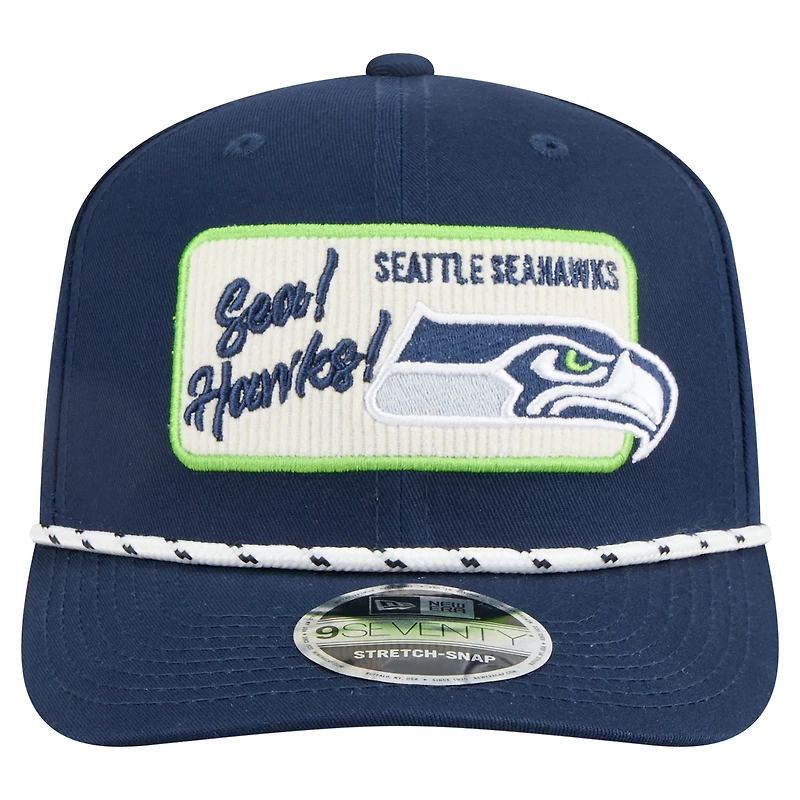 Men's New Era College Navy Seattle Seahawks Chant 9SEVENTY Stretch-Snap Hat