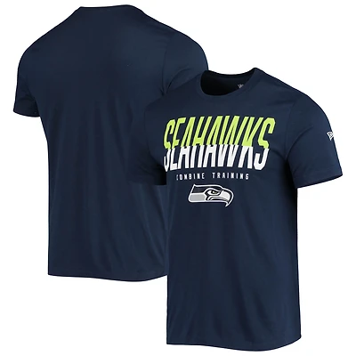 New Era College Navy Seattle Seahawks pour homme Combine Authentic Big Stage T-shirt