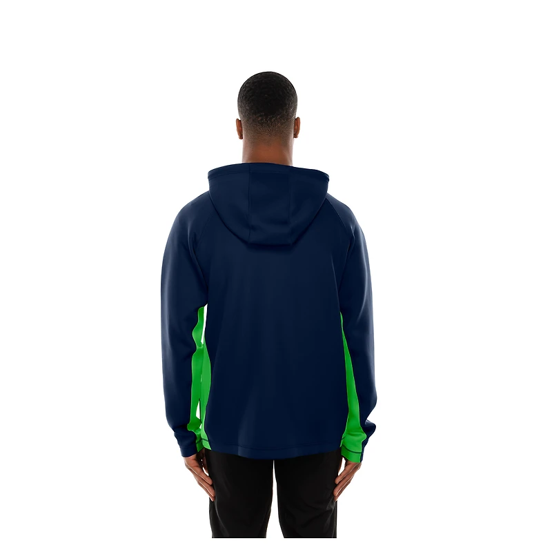 Sweat à capuche entièrement zippé New Era College Navy Seattle Seahawks Combine Authentic Raglan Scuba pour homme
