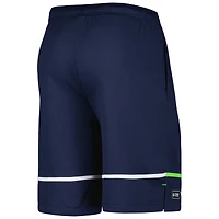 Men's New Era College Navy Seattle Seahawks Combine Authentic Rusher Training Shorts