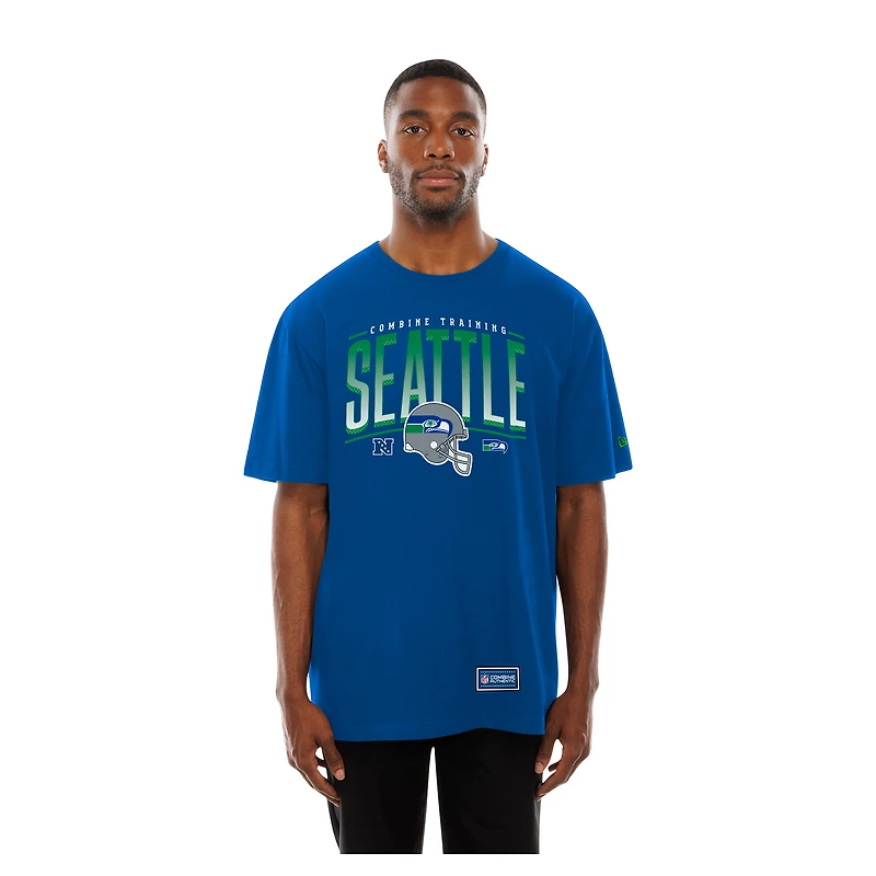 Men's New Era College Navy Seattle Seahawks Combine Authentic Training Throwback T-Shirt