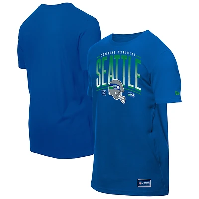 Men's New Era  College Navy Seattle Seahawks Combine Authentic Training Throwback T-Shirt