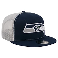 Casquette trucker snapback New Era College Navy Seattle Seahawks Core Team 9FIFTY pour homme