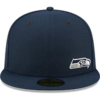 Casquette ajustée 59FIFTY pour homme Seattle Seahawks Flawless New Era College bleu marine