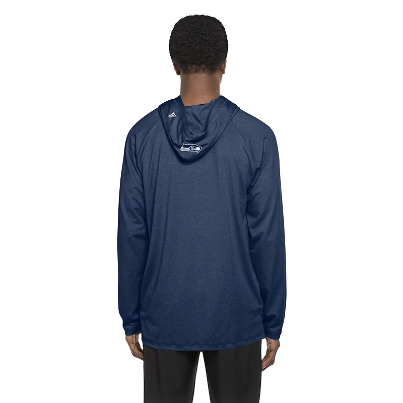 Sweat à capuche fonctionnel New Era College Navy pour homme des Seattle Seahawks