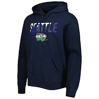 Men's New Era College Navy Seattle Seahawks Ink Dye Pullover Hoodie