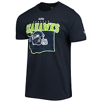 T-shirt New Era College Navy Seattle Seahawks pour homme