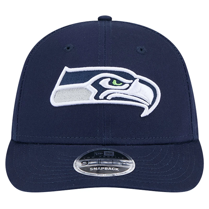 Casquette Snapback 9FIFTY principale à profil bas des Seattle Seahawks New Era College Navy pour hommes