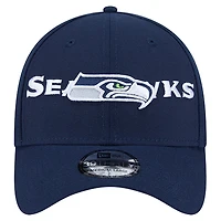 Casquette extensible 39THIRTY pour homme New Era College Navy Seattle Seahawks avec logo superposé