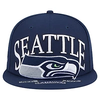 Casquette ajustée surdimensionnée 59FIFTY New Era College Navy pour homme des Seattle Seahawks