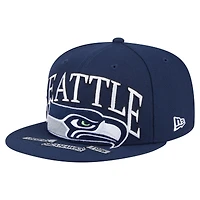 Casquette ajustée surdimensionnée 59FIFTY New Era College Navy pour homme des Seattle Seahawks