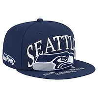 Casquette ajustée surdimensionnée 59FIFTY New Era College Navy pour homme des Seattle Seahawks