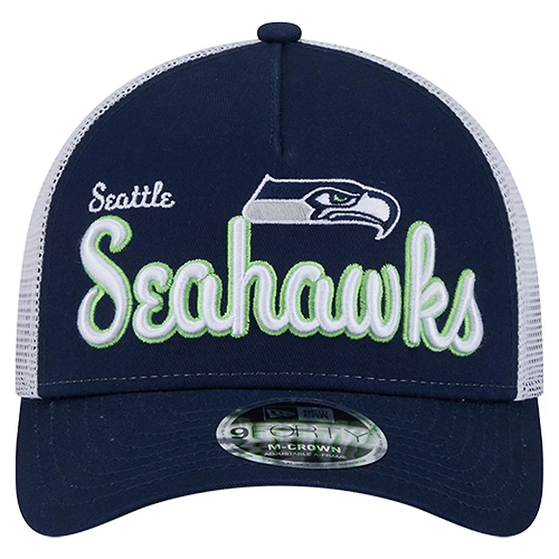 Men's New Era  College Navy Seattle Seahawks Side Lines 9FORTY Adjustable Hat