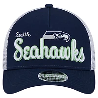 Men's New Era  College Navy Seattle Seahawks Side Lines 9FORTY Adjustable Hat