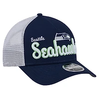 Men's New Era  College Navy Seattle Seahawks Side Lines 9FORTY Adjustable Hat