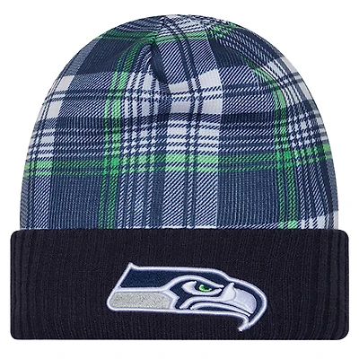 Men's New Era College Navy Seattle Seahawks Sideline Statement Cuffed Knit Hat
