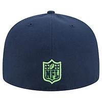Men's New Era College Navy Seattle Seahawks Tri-Hit 59FIFTY Fitted Hat
