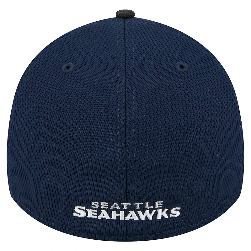 Casquette New Era College Navy Seattle Seahawks Visor Hit 39THIRTY Flex pour homme