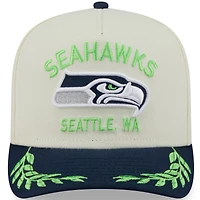 Men's New Era Cream/College Navy Seattle Seahawks 2025 NFL Draft 9FIFTY A-Frame Snapback Hat
