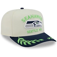 Men's New Era Cream/College Navy Seattle Seahawks 2025 NFL Draft 9FIFTY A-Frame Snapback Hat