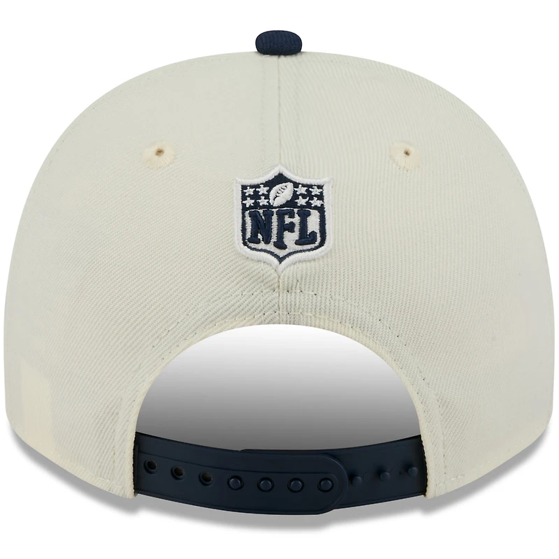 Men's New Era Cream/College Navy Seattle Seahawks 2025 NFL Draft 9FIFTY A-Frame Snapback Hat