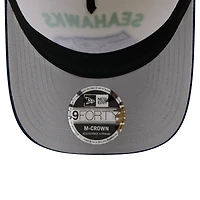 Casquette ajustable New Era 9FORTY A-Frame M-Crown pour homme, couleur crème/bleu marine universitaire, des Seattle Seahawks, draft NFL 2025