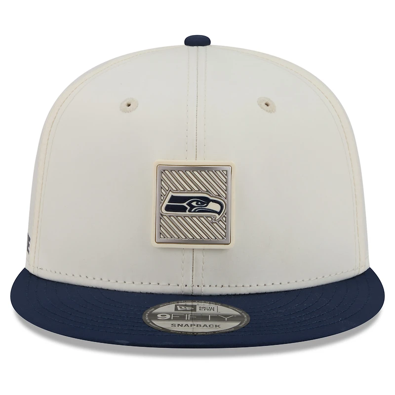 Men's New Era  Cream/College Navy Seattle Seahawks 2026 NFL Training Camp 9FIFTY Snapback Hat