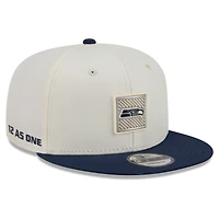 Casquette snapback New Era crème/bleu marine Seattle Seahawks 2026 NFL Training Camp 9FIFTY pour homme