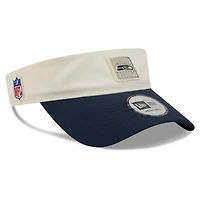 Casquette New Era pour homme, couleur crème/bleu marine universitaire, Seattle Seahawks, camp d'entraînement NFL 2026, visière ajustable